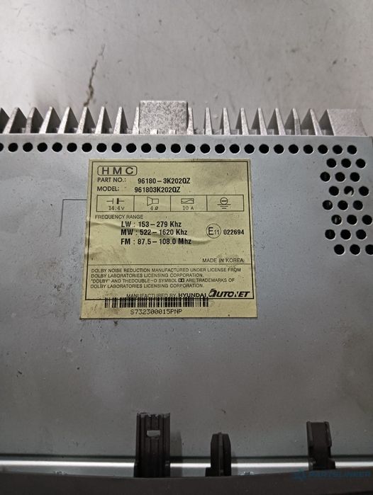 Cd Player Auto Hyundai Sonata Vi (Yf) [ 2009 - 2015 ] Oem 961803K202Qz