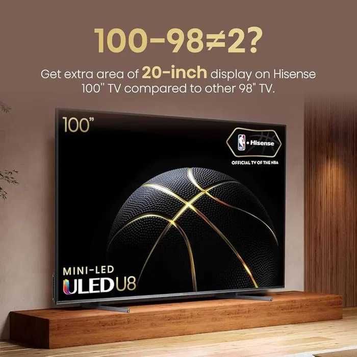 "Hisense 100 диагональ" 4K UHD QLED* + Бесплатная Доставка