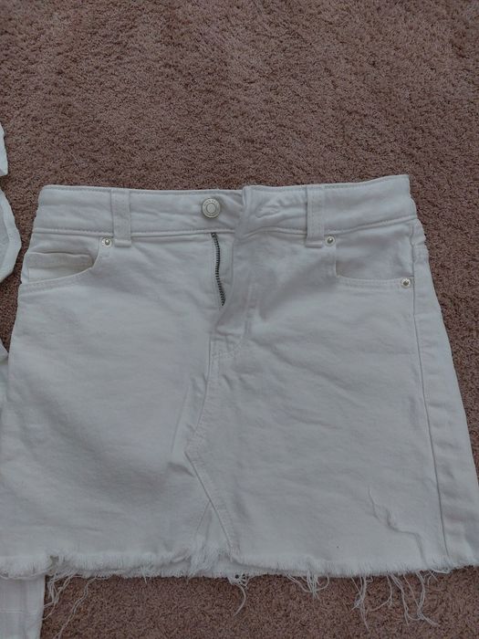 Costum fete Mango fusta blug bluza panza