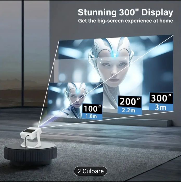 Videoproiector cu display și touchscreen 4k