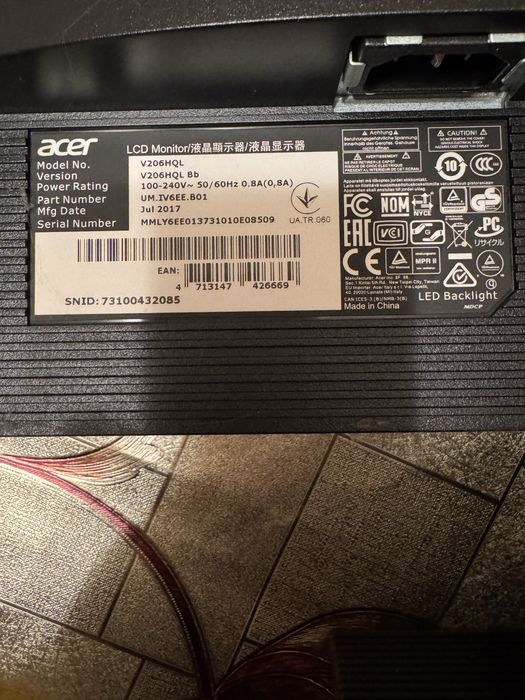 Монитор Acer V206 HQl Bb