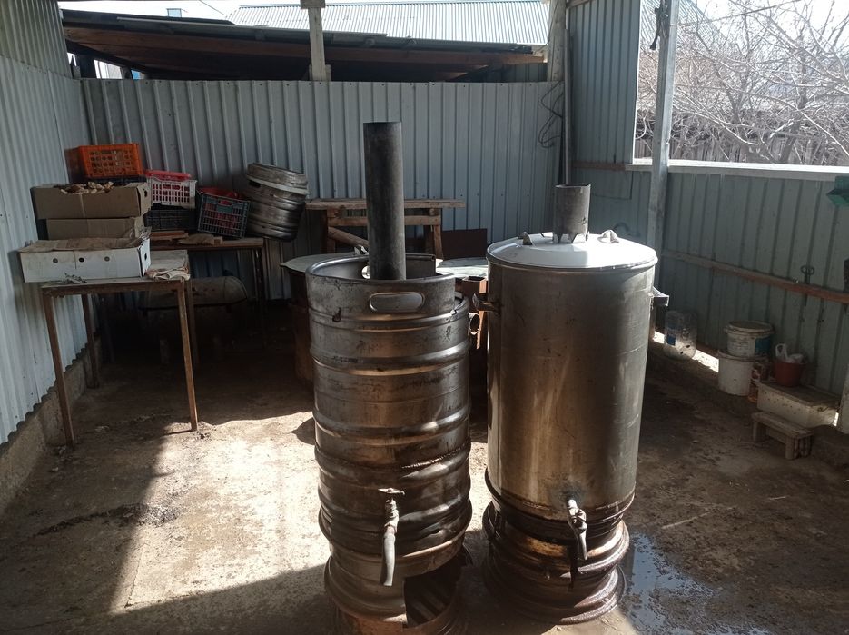 Қазан-ошақ, титан газ балон гарелкасымен.