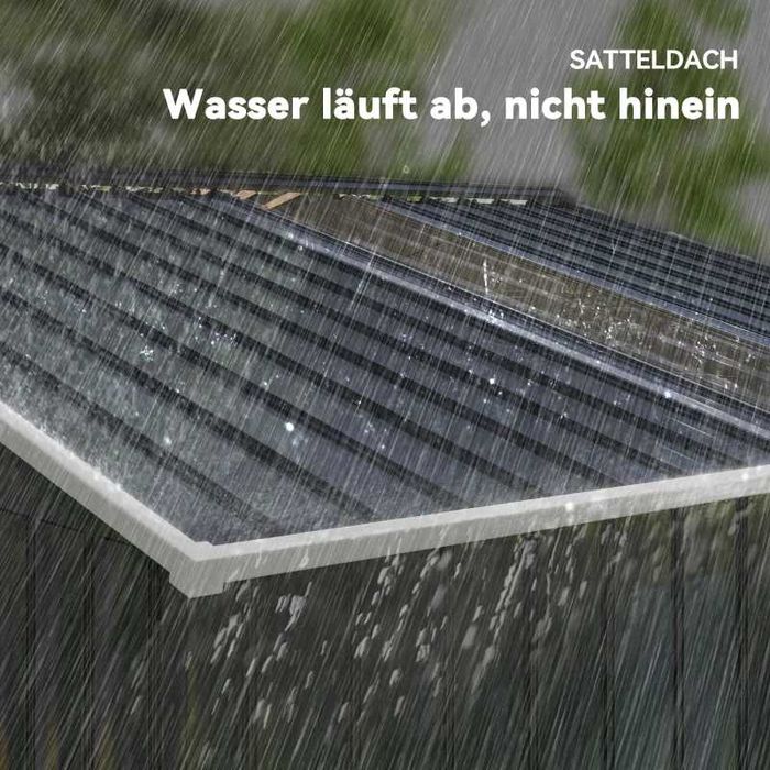 Слънчев метален градински навес с плъзгащи се врати и вентилационни прозорци, 277 x 195 x 192 см