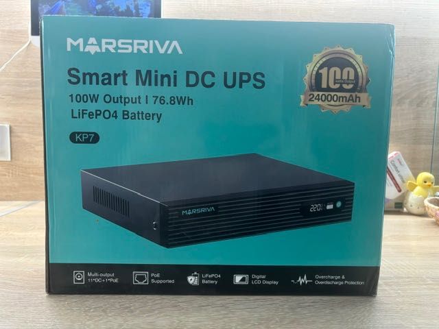 Marsriva KP7 Pro – UPS DC 100W, LiFePO₄ 76,8Wh, Gigabit PoE