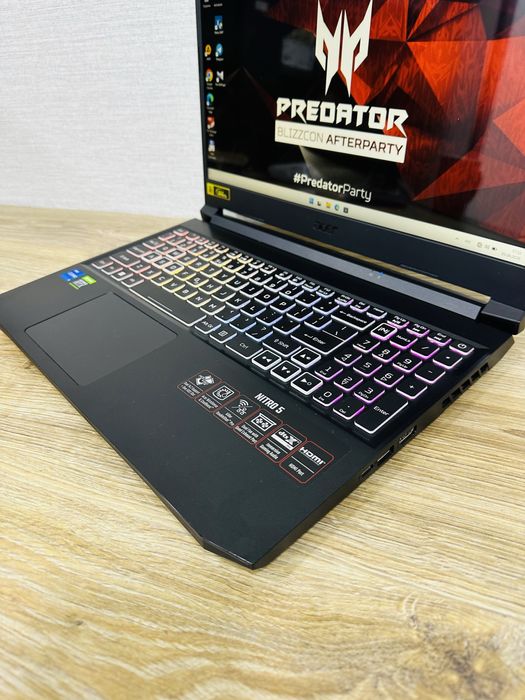 ACER Nitro Core i5-11Gen+RTX3060-6 ГБ Видеокарта, Топ Игровой ноутбук