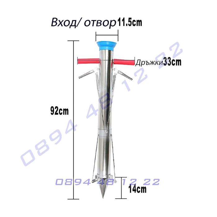 Ръчна сеячка семена сеялка луковици дръжка неръждаема стомана