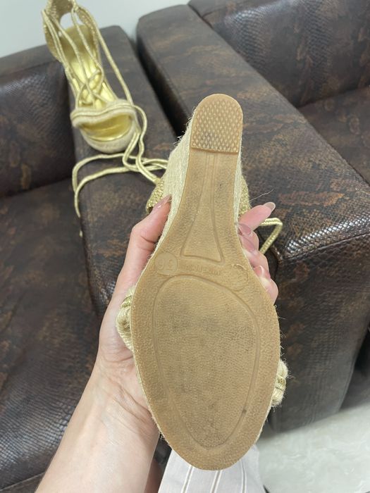 Златни еспадрили естествена  кожа 36