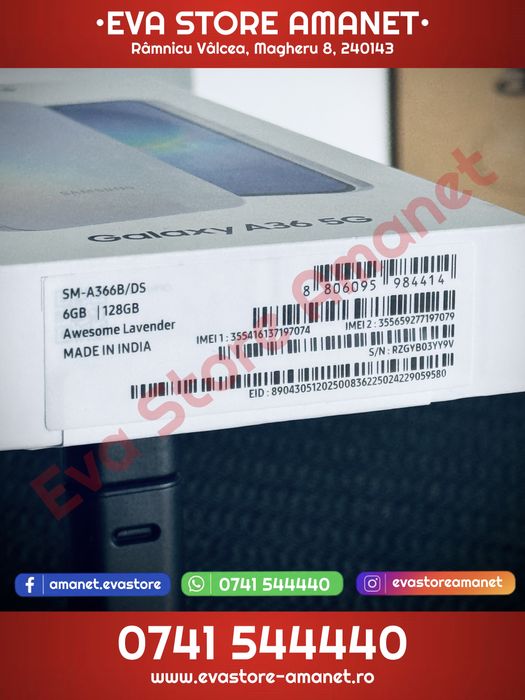 SAMSUNG Galaxy A36 5G Awesome Lavender 128GB 6GB RAM Dual SIM