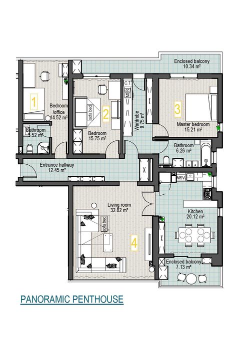 PROPRIETAR | Penthouse 150 mp utili | 4 Camere | 2 Locuri de Parcare