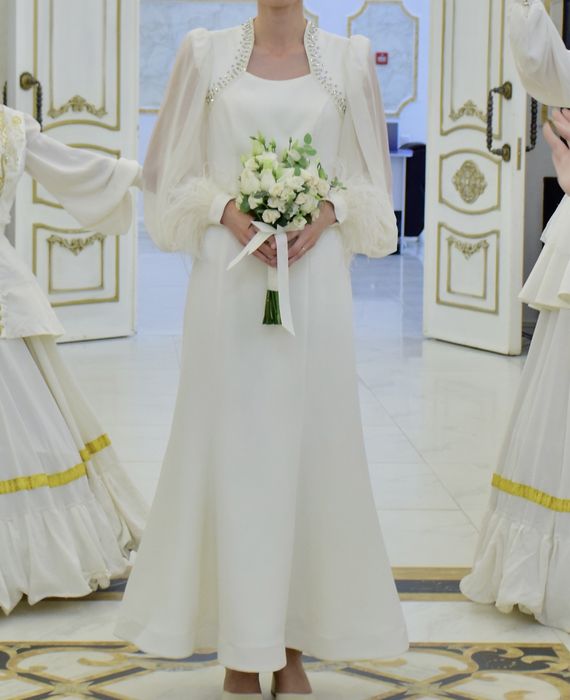 Белое платье для свадьбы, узату