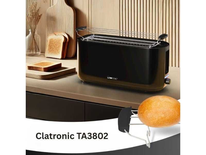 Тостер за 4 Филии Хляб Clatronic TA 3802 - 1400W, Черен
