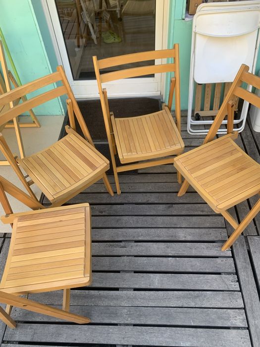 4 Scaune pt terasa de lemn masiv-import Germania
