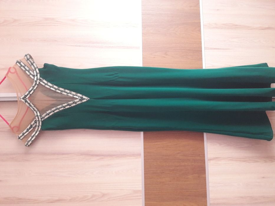 Официална рокля маслено зелен