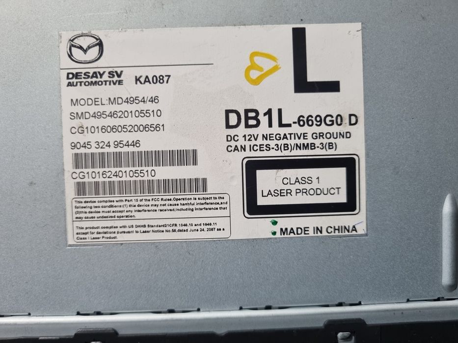Dvd player Mazda CX - 3 2015 - 2018 (1276) DB1L669G0 Garantie