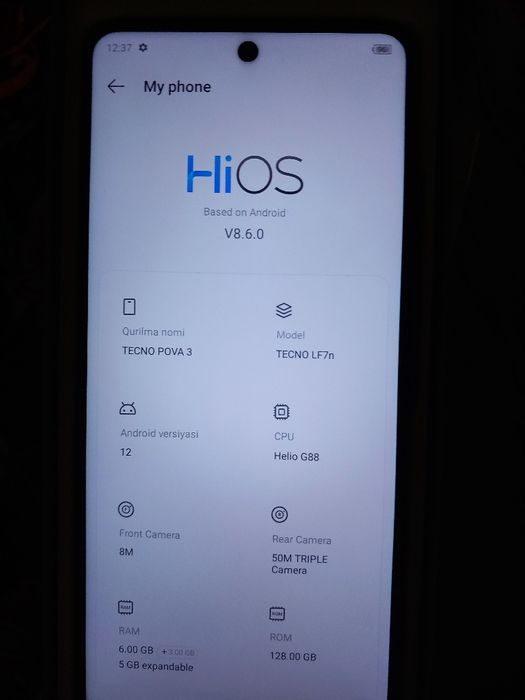 TECNO POVA 3.   6/128gb