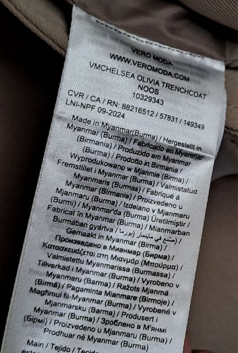 Trench dama Vero Moda nou marimea xl