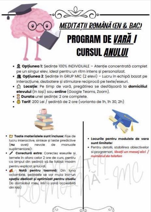 PREGĂTIRE/ MEDITAȚII Limba şi Literatura Română ( E.N. + BAC + admitere/militar/DREPT ]