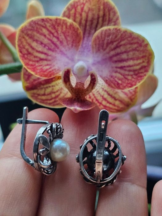 Руски (СССР) сребърни обеци