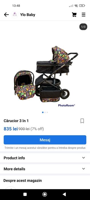 Cărucior bebeluși 3in 1