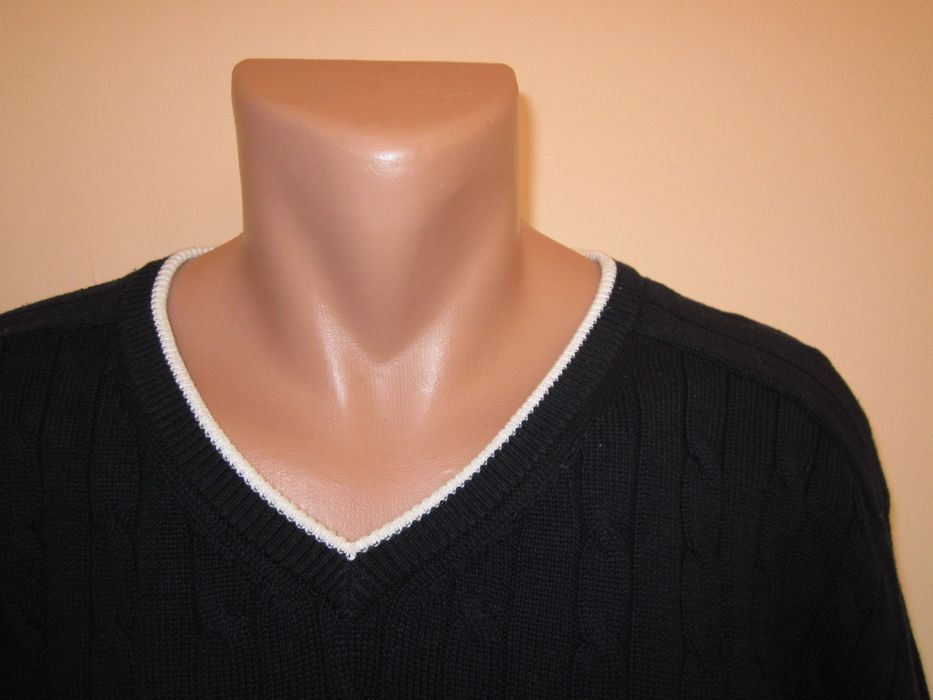 НОВ луксозен тъмно син яхтаджийски шпиц пуловер ANDREW JAMES размер XL