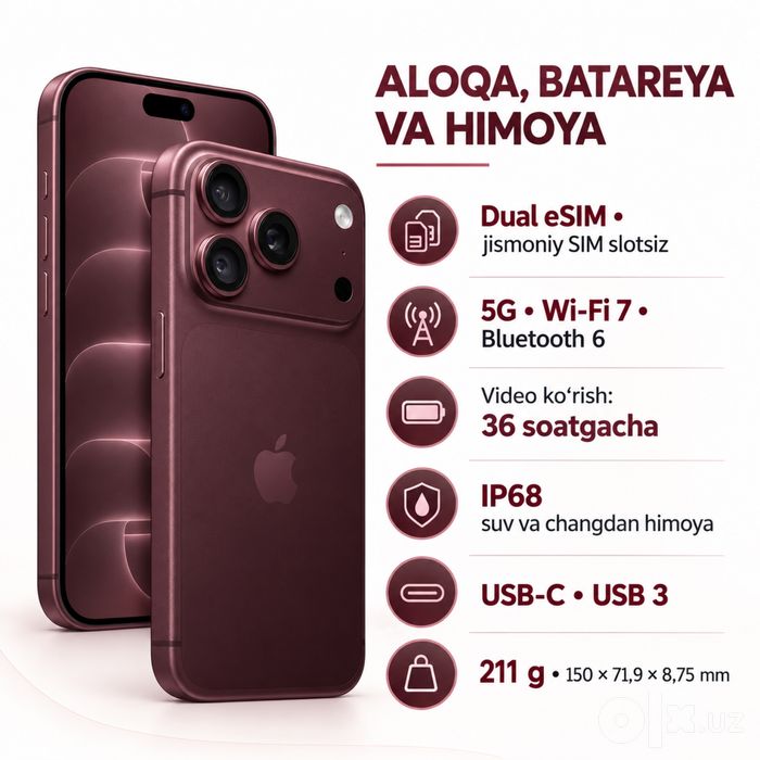 Apple iPhone 18 Pro 256 GB Burgundy