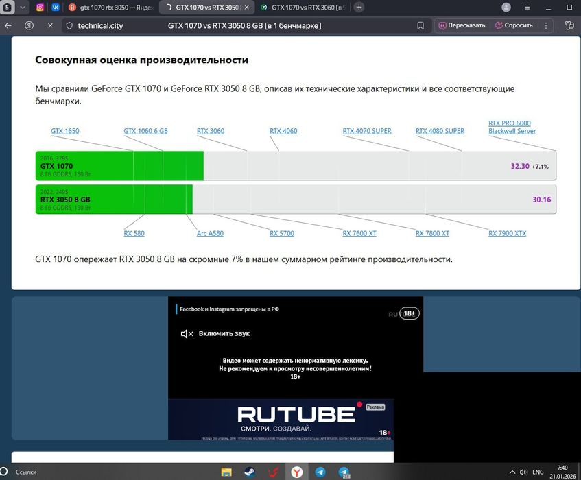 Продам gtx1070 8gb