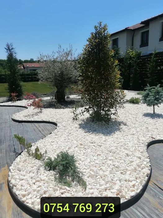 Piatra decorativa marmura alba spartă amenajări grădini morminte