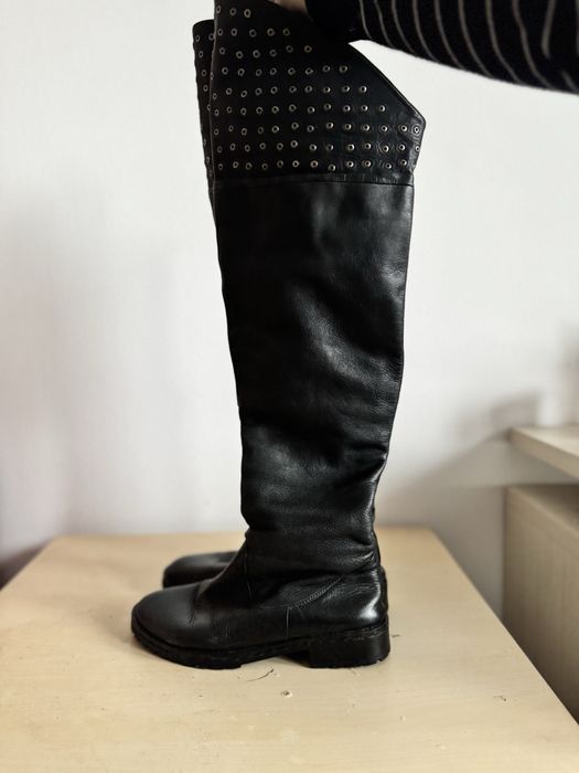 Cizme peste genunchi din piele naturală, mărimea 37