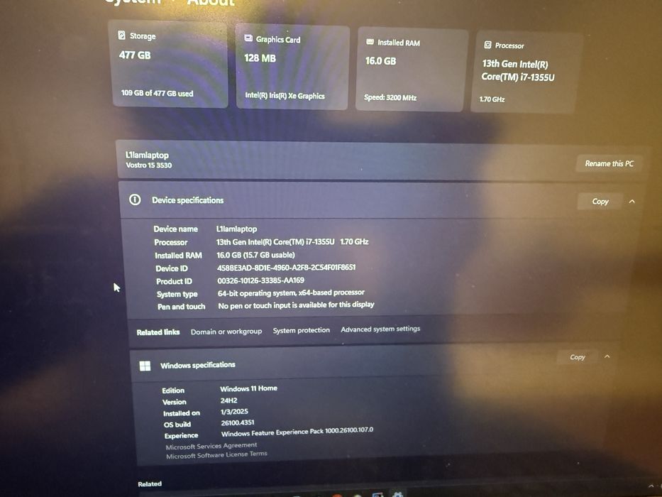 Laptop Dell Vostro Intel Core I7-1355U