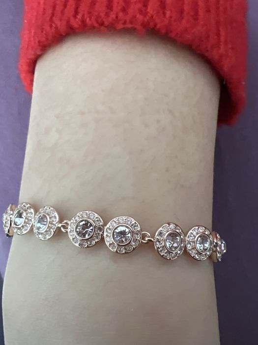 bratara swarovski gold rose