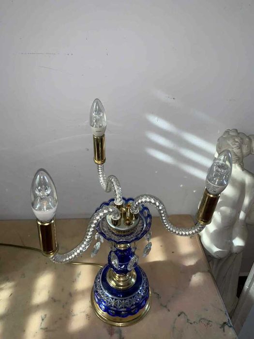 Set de doua veioza sticla de murano si cristale