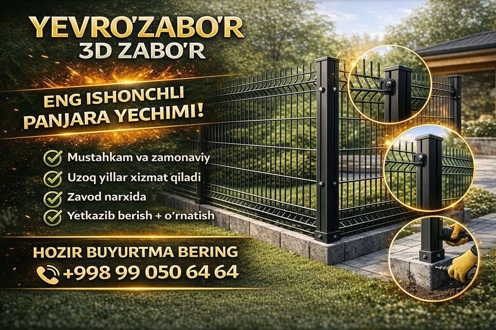 Yevroʻzaboʻr 3D Zaboʻr panellar yetkazib berish oʻrnatish mavjud