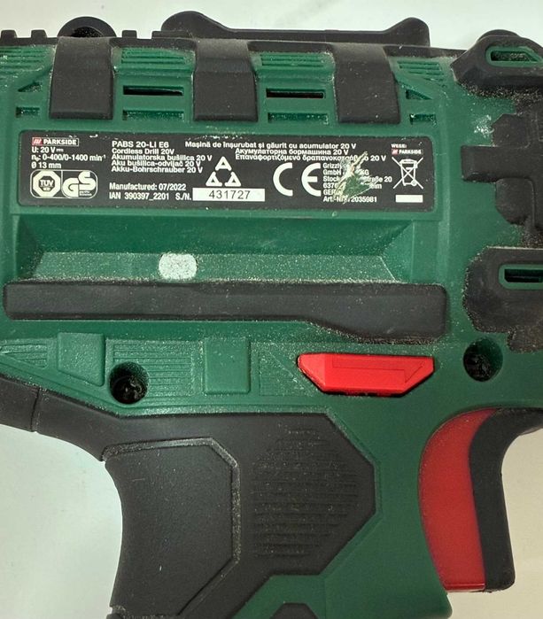 Акумулаторен винтоверт Parkside pabs 20 li e6  с батерия
