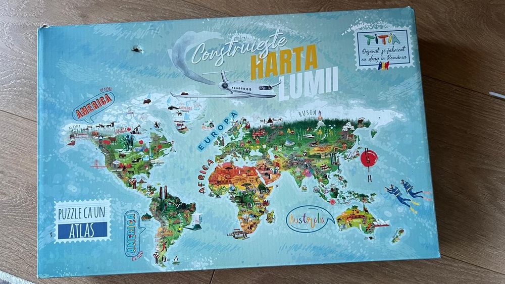 PACHET 2x PUZLLE -Construieste harta lumii, Construieste Europa