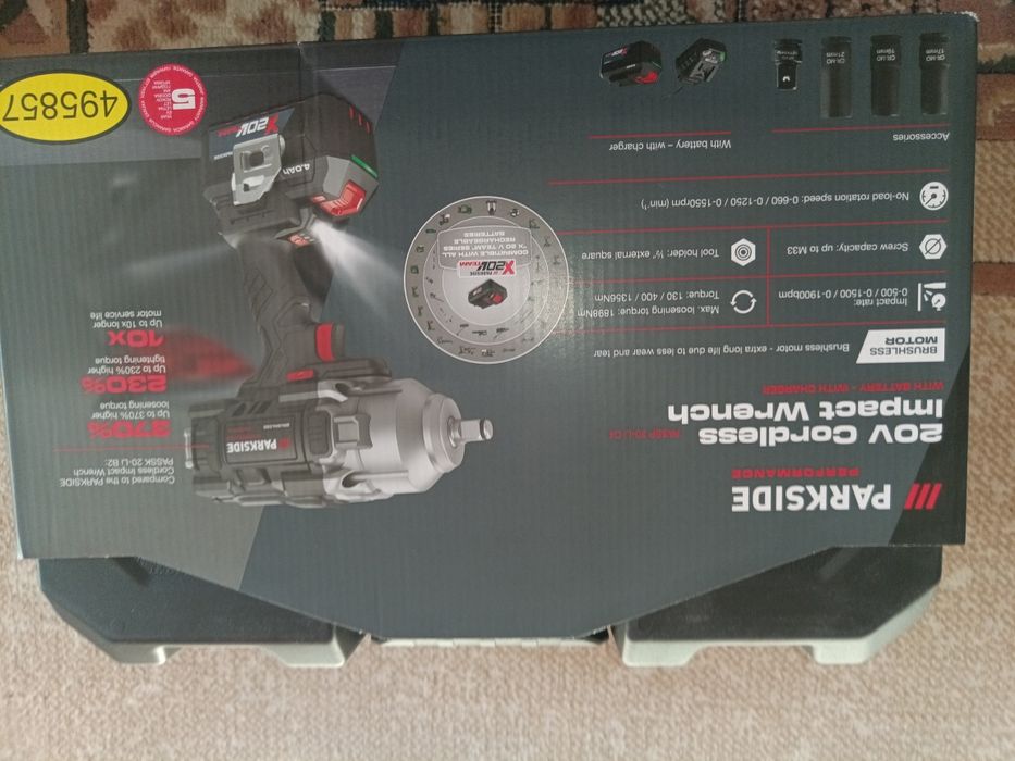 Гайковерт parkside 1898nm чисто нов с бележка и 5г гаранция