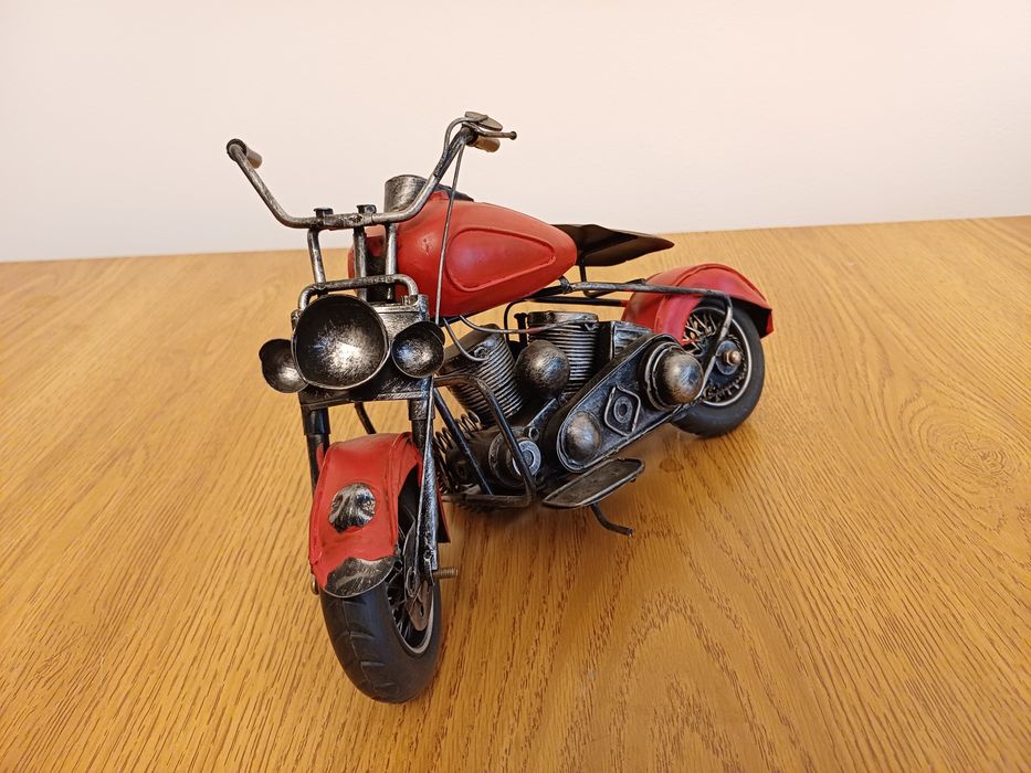 Motocicleta vintage metal macheta figurina jucarie 29cm, retro, mare