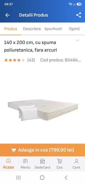 Vand saltea aloe vera 140/200 noua