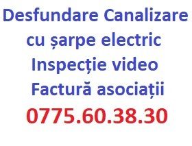 Desfundare canalizare cu sarpe electric. Inspectie video