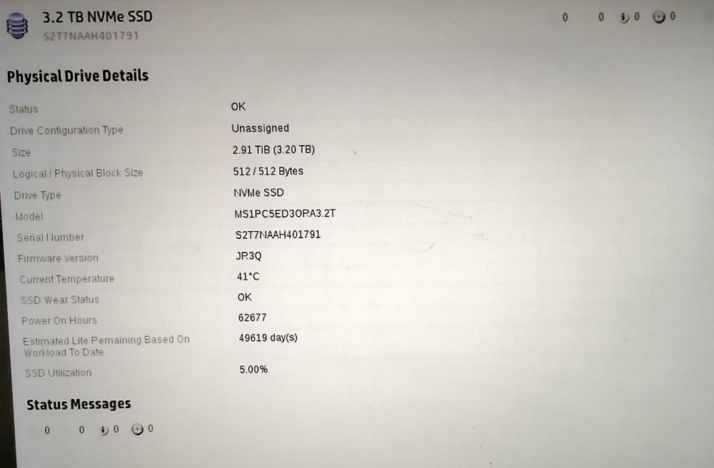 Samsung NVMe PM1725 3.2TB PCIe x8 3.0 Low Profile SUN F320 SSD Server
