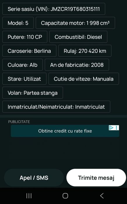 Vând mazda 5, 7 locuri!