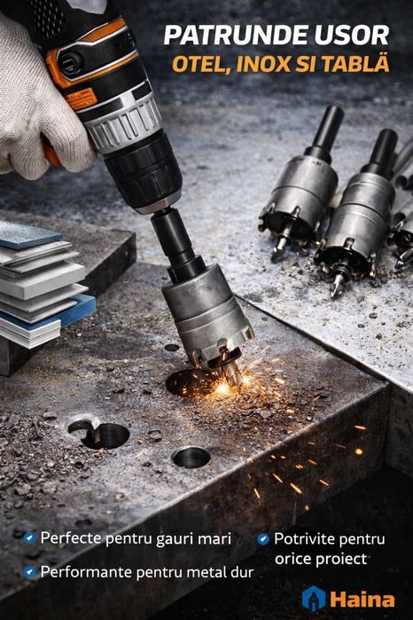 Set Carote TCT Haina 6 Piese Metal