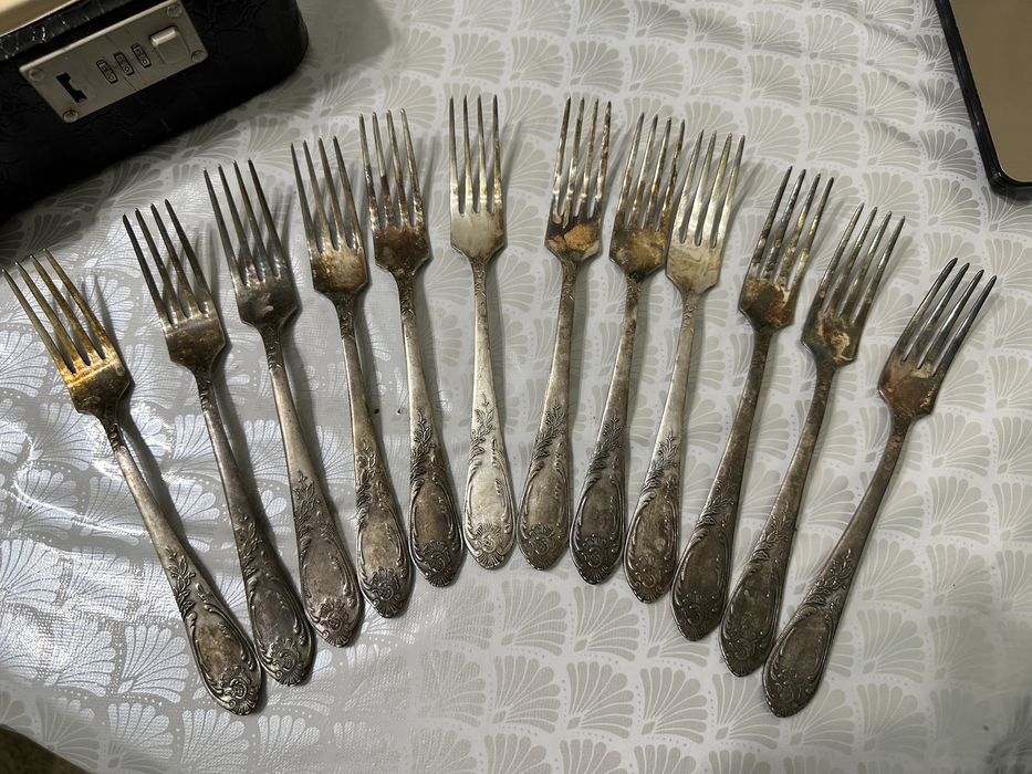 Мельхиор , столовые приборы 25 шт