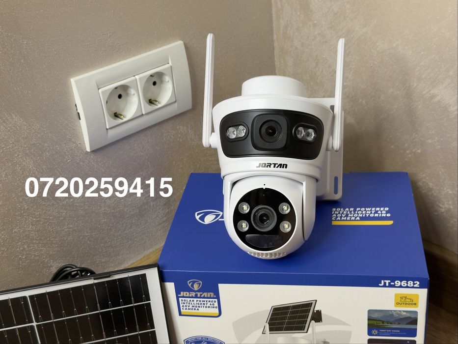 Camera de Supraveghere cu 2 Lentile 6MP, 4G, Panou Solar,18.000mA