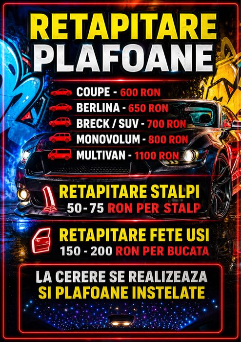 Reconditionare plafoane auto