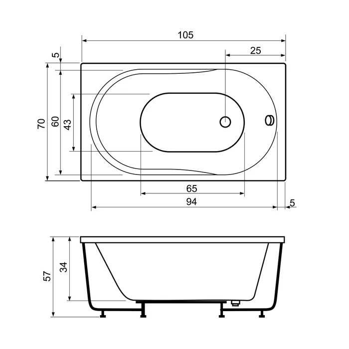 Vand o cada de baie de dimensiuni reduse potrivita pentru locuri mici.