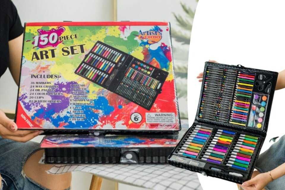 Комплект за рисуване, оцветяване и създаване PaintingSet от 150 части