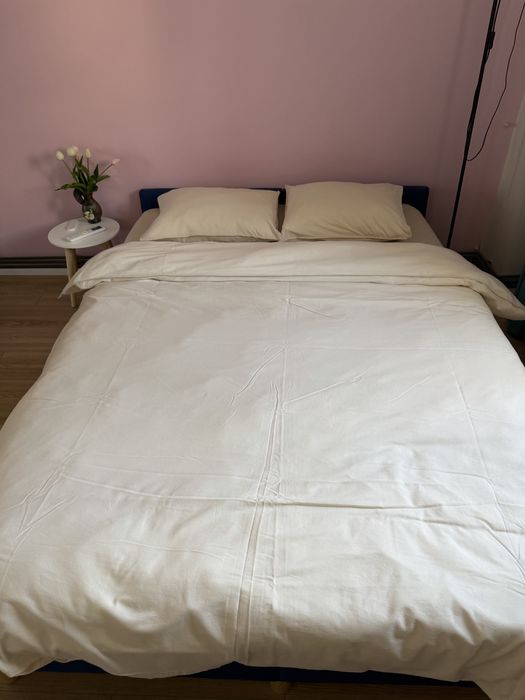 Lenjerie Ikea, husa pat 140/200, husa pilota 200/200, doau perne 50/60