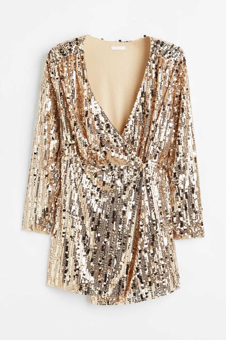 Платье H&M в золотых пайетках