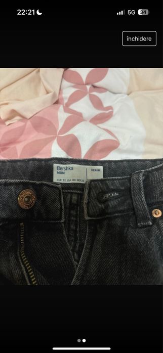 blugi negri mom fit bershka