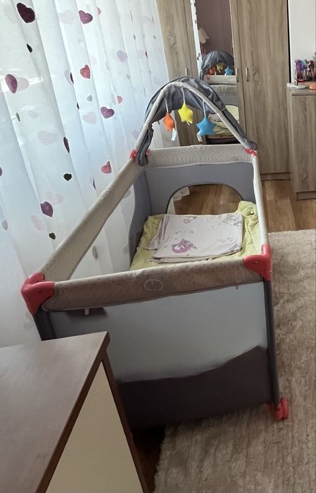 Бебешка кошара на 2 нива Lorelli - Moonlight + матрак